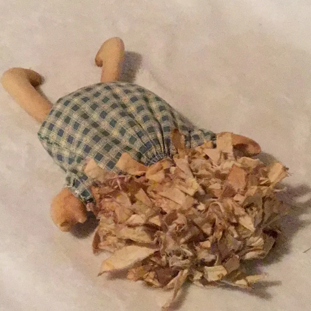 Vintage Primitive Rag Doll Handmade Folk Art Tea Stained Rustic Country Decor